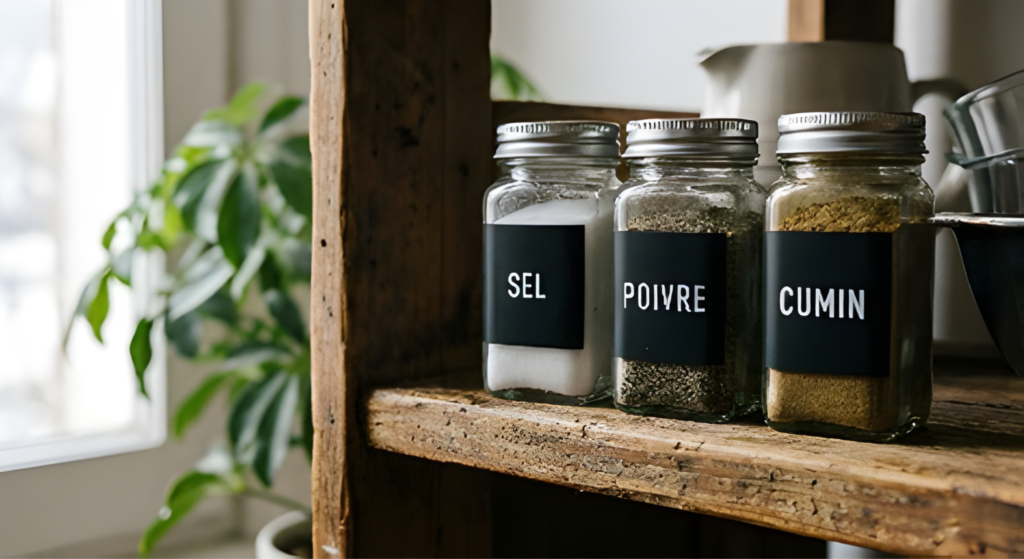 etiquettes pots epices cricut